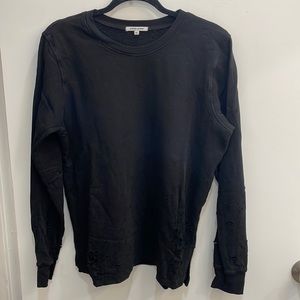 Cotton Citizen black distressed sweatshirt
